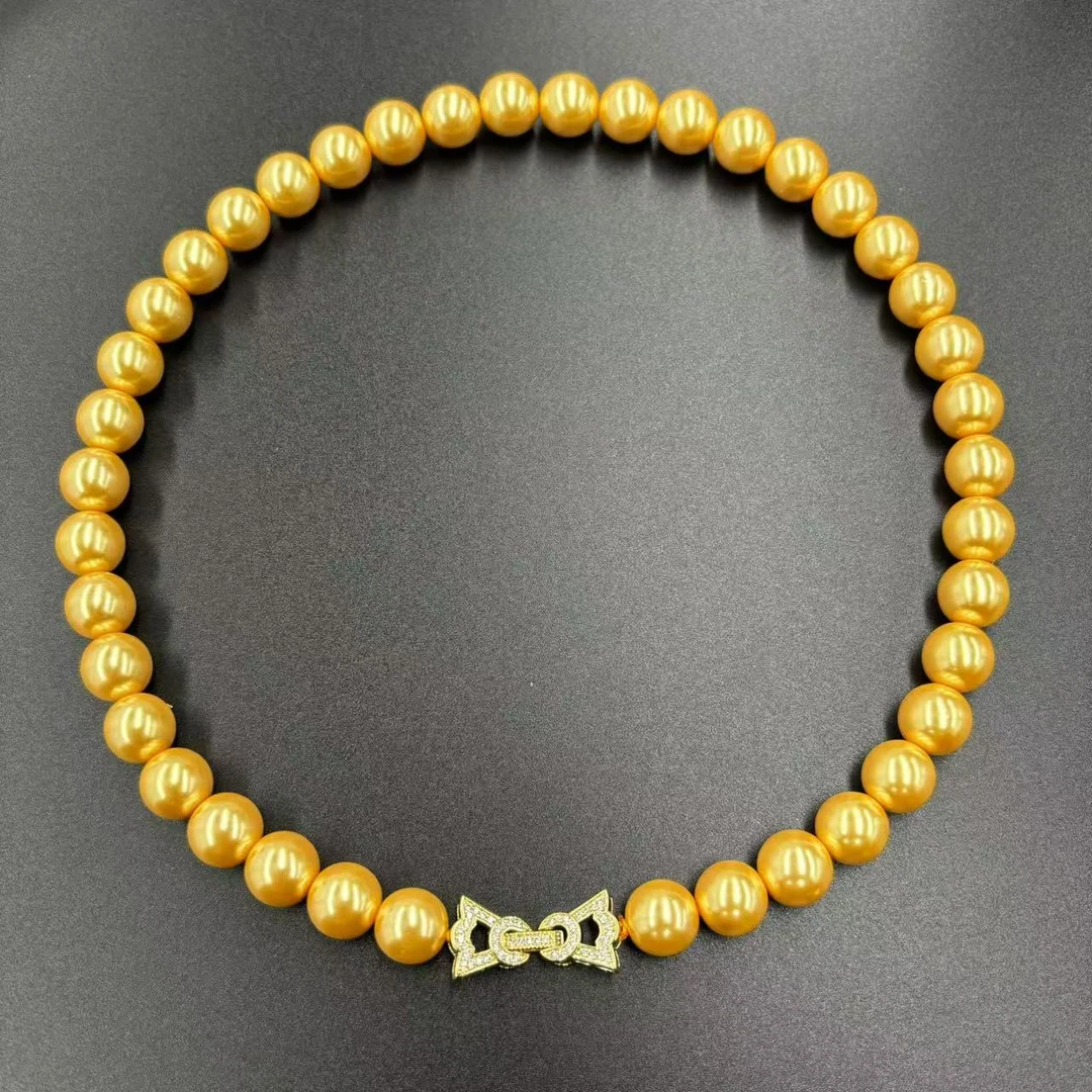 x365-轻奢气质设计款香槟金圆珠项链-赠礼盒