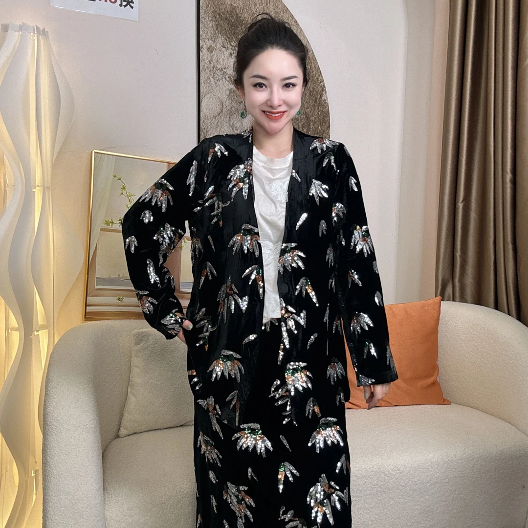 【一潮家】”泼天富贵”新中式国风春款重工钉片金珠外套 16621