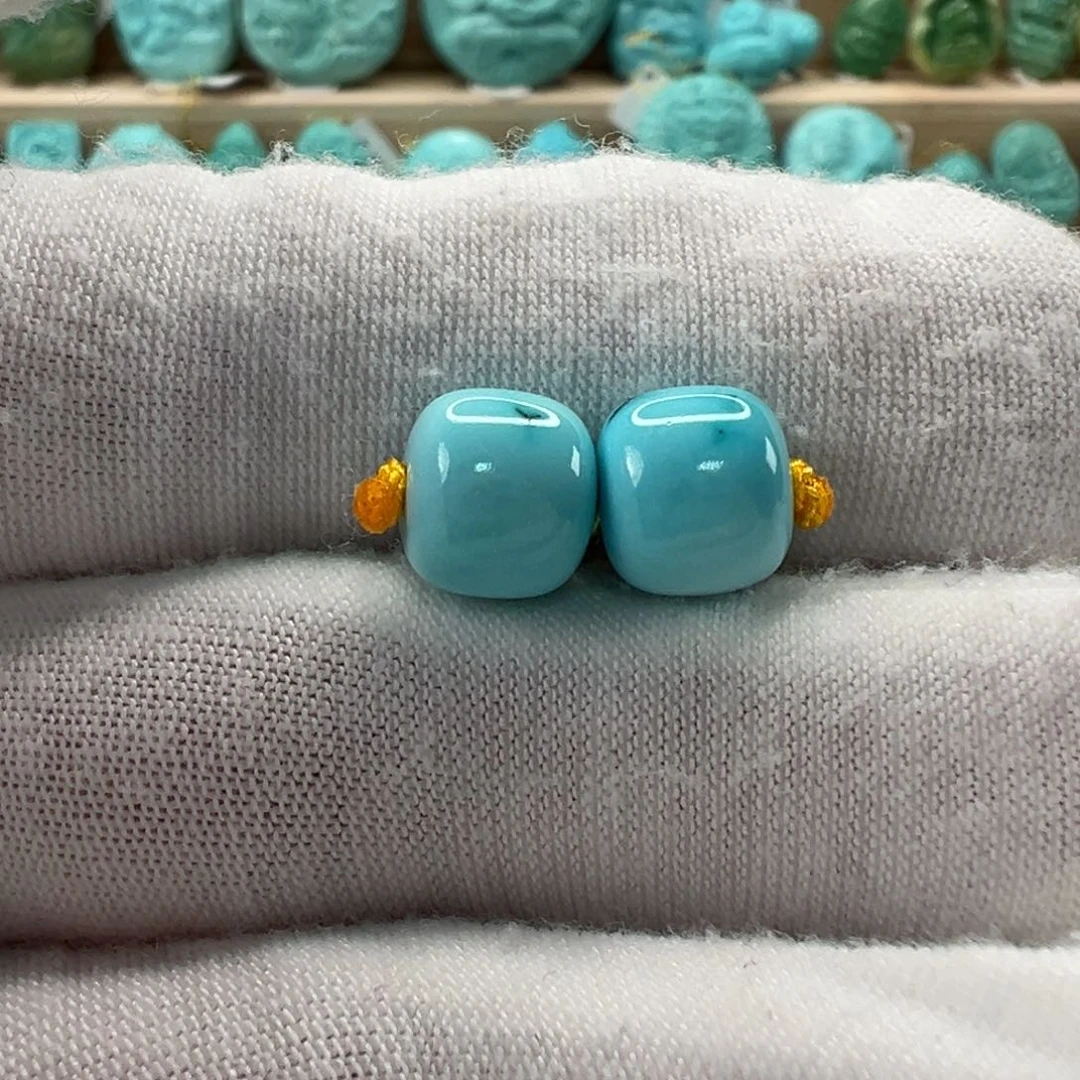 未镶嵌绿松石老型对珠8.7x7.8mm