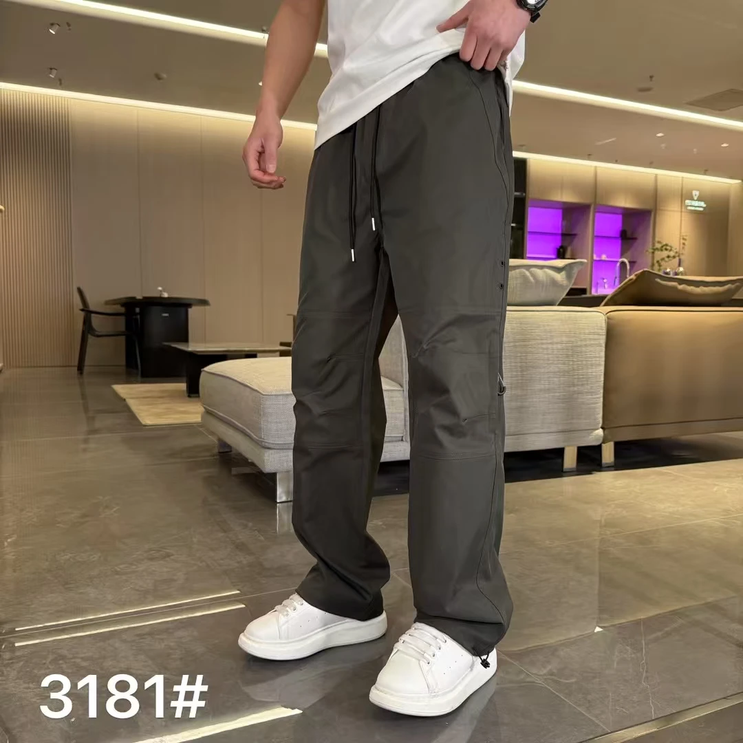 长裤直筒夏季潮弹力速干裤速干时尚黑色伞兵裤工装裤休闲裤