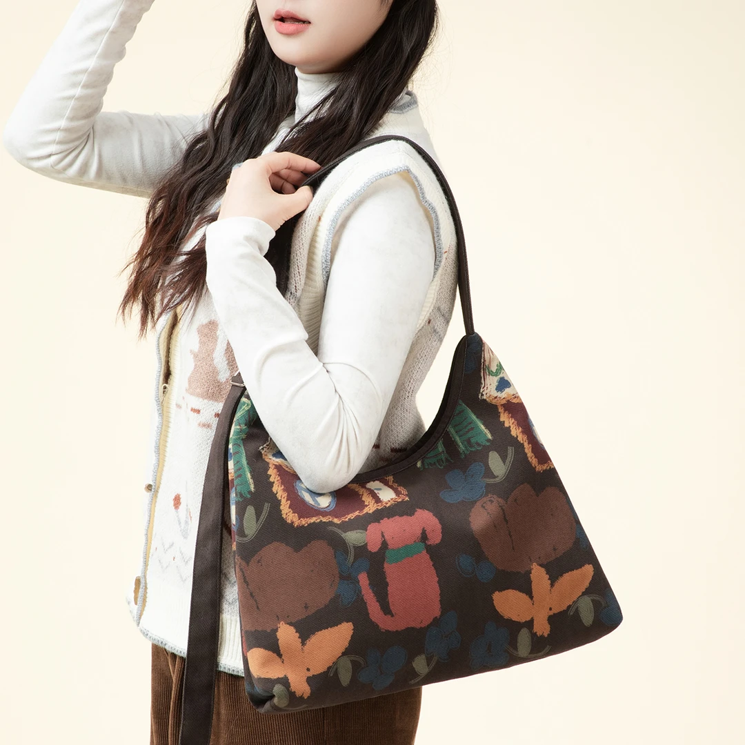 弘娜x原创设计师款手提单肩包女百搭腋下包秋冬斜挎包时尚通勤