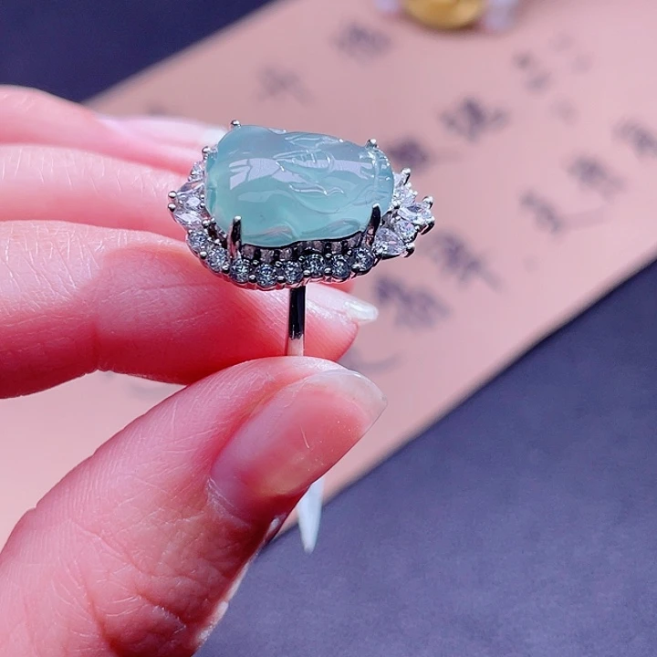 翡翠吊坠(不含链)银S925镶嵌