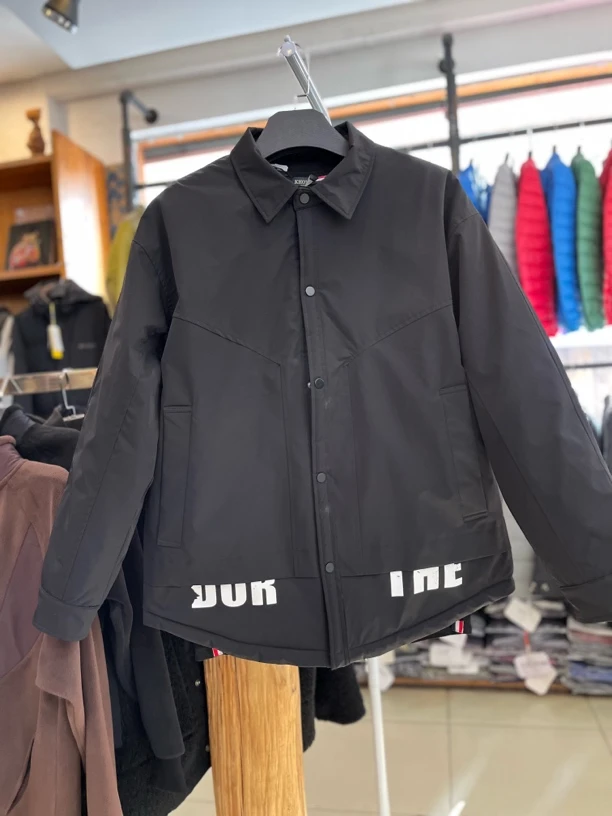 排扣长袖薄棉外套（加大）