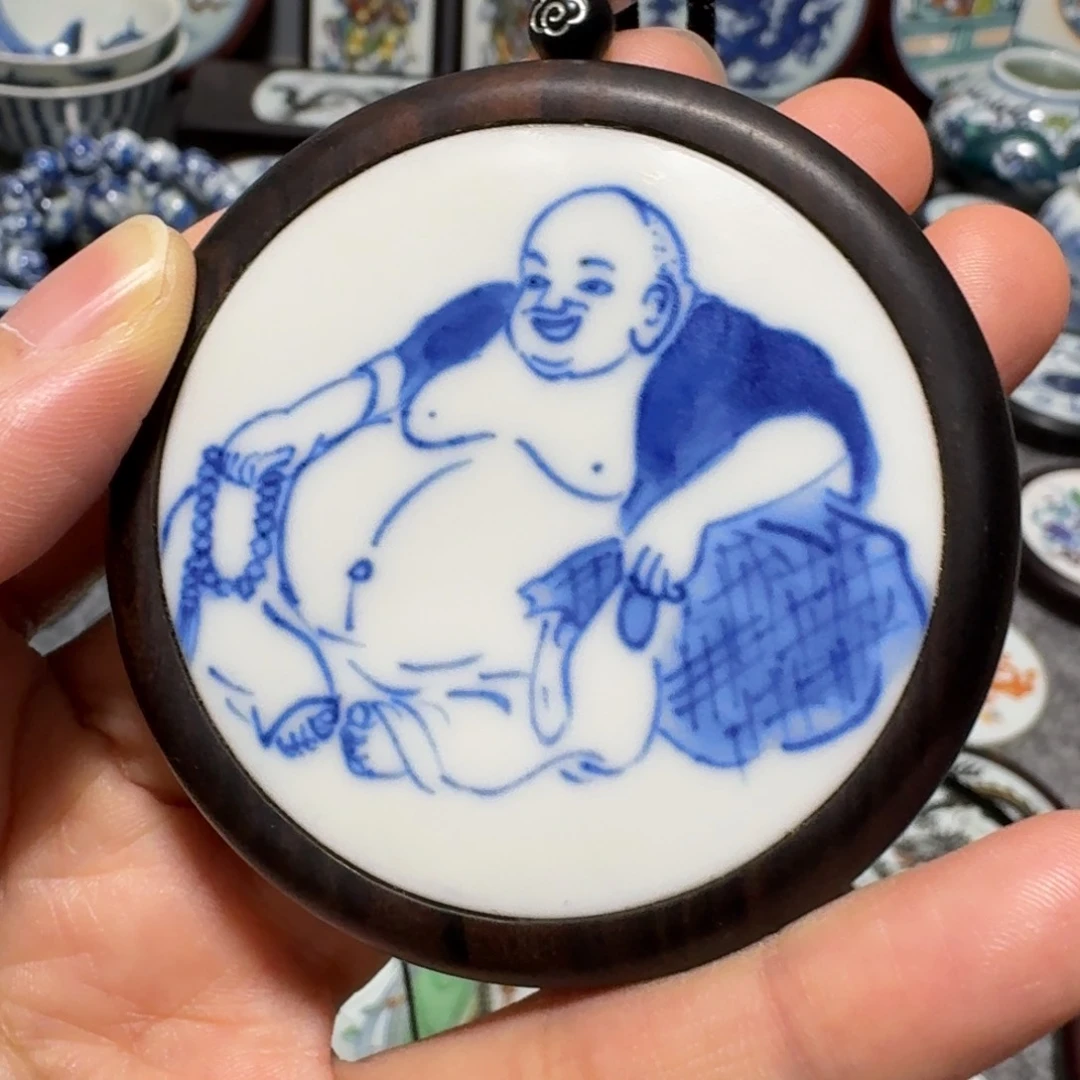 瓷片?****弥勒佛挂件一个