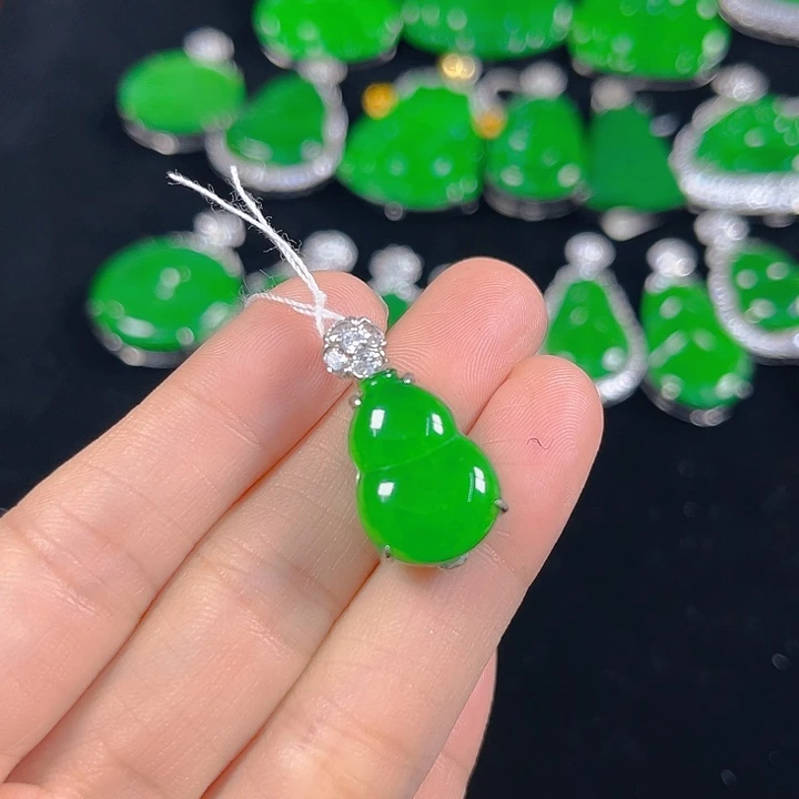 翡翠银S925镶嵌吊坠(不含链)