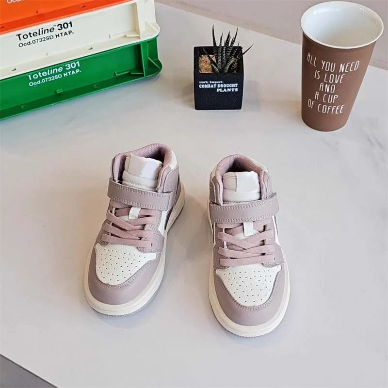 童鞋潮牌真皮男童运动鞋2025秋季新款儿童板鞋中大女童高帮篮球鞋