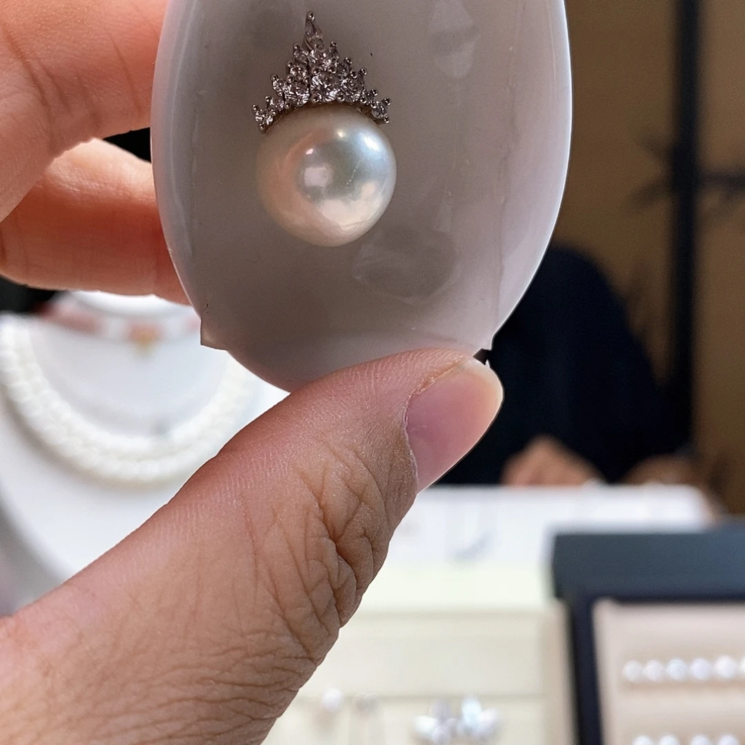 吊坠(赠链)银S925镶嵌淡水珍珠12.4微瑕