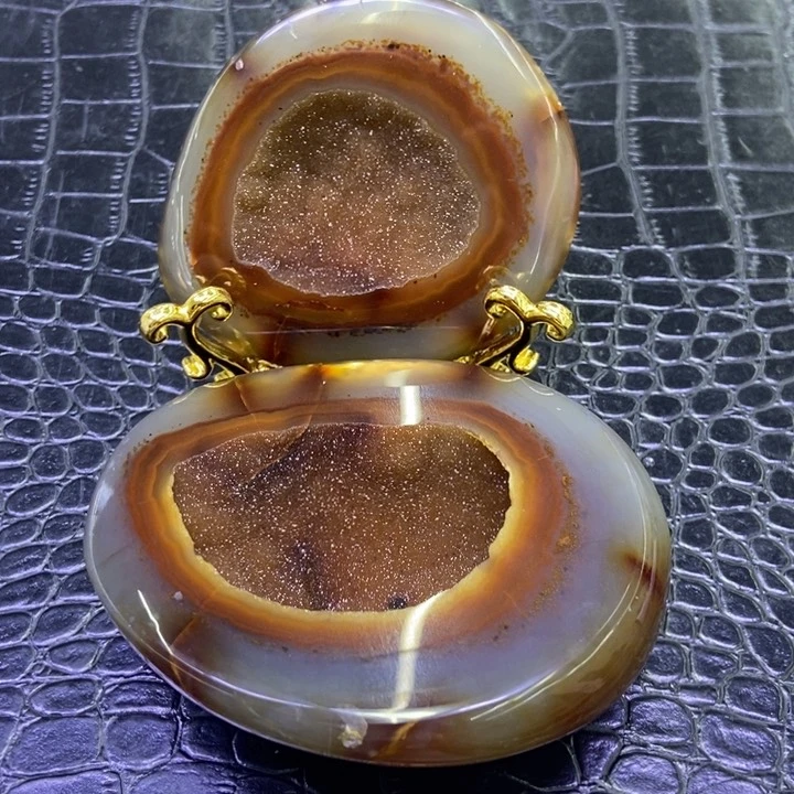 水晶珠宝半成品未镶嵌橘红聚宝盆