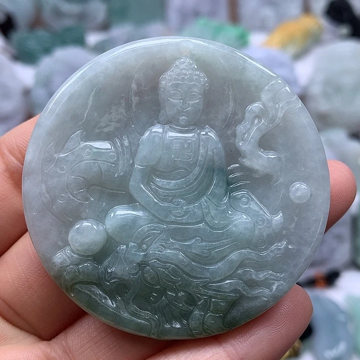 翡翠未镶嵌颈饰玉龙大日如来福利