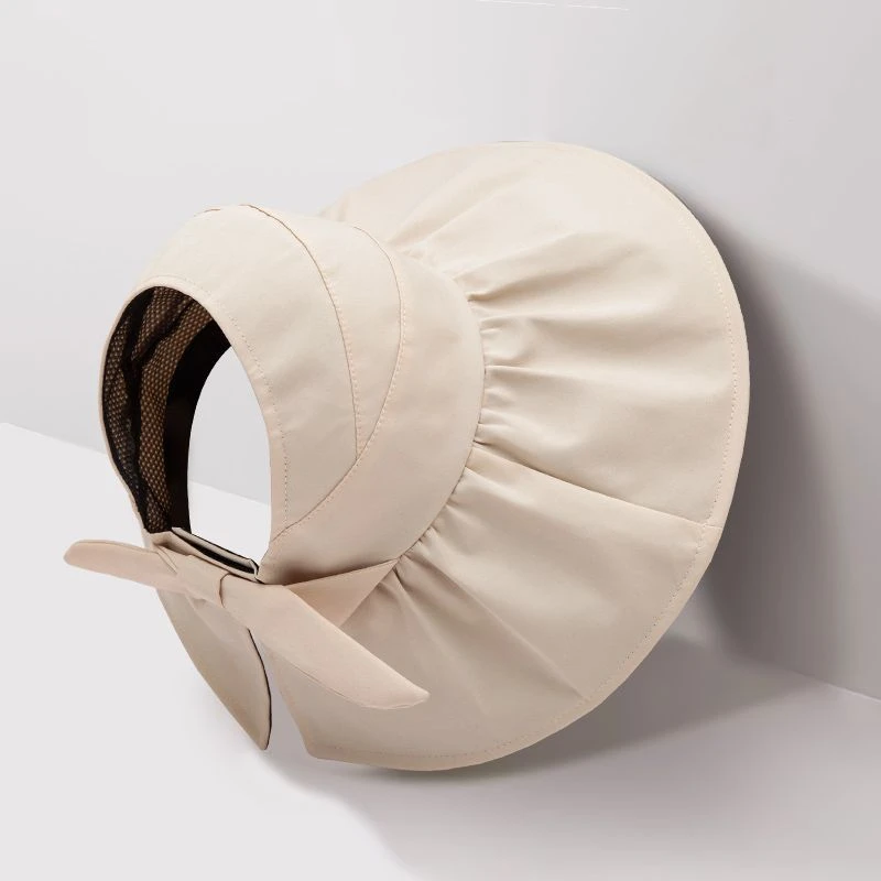 防紫外线防晒帽女夏季遮阳帽大檐遮脸渔夫运动空顶太阳帽子折叠帽