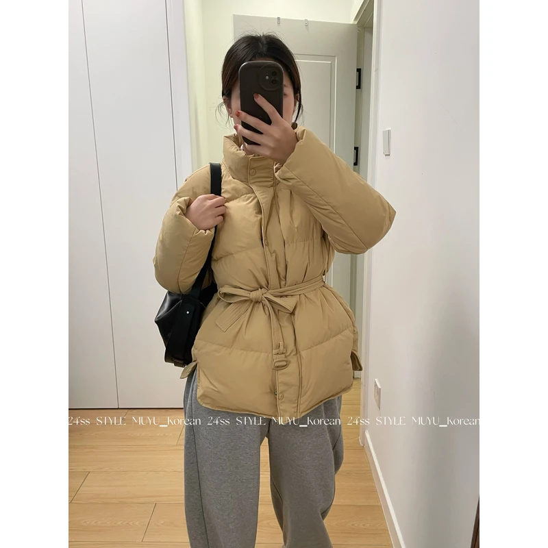 【腰带款鹅绒服】韩单erum*气质显瘦羽绒服冬款外套女