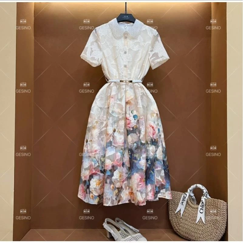 【G】春夏丨设计师法式气质印花女士连衣裙 CX-2024286
