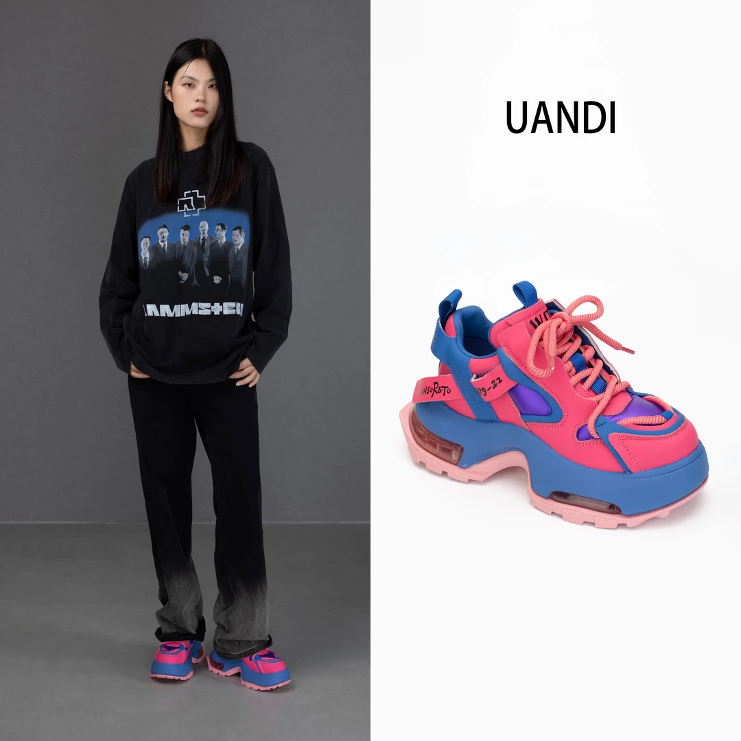 【王晓佳同款】UANDI原创25春夏新款老爹女鞋时尚百搭厚底休闲鞋