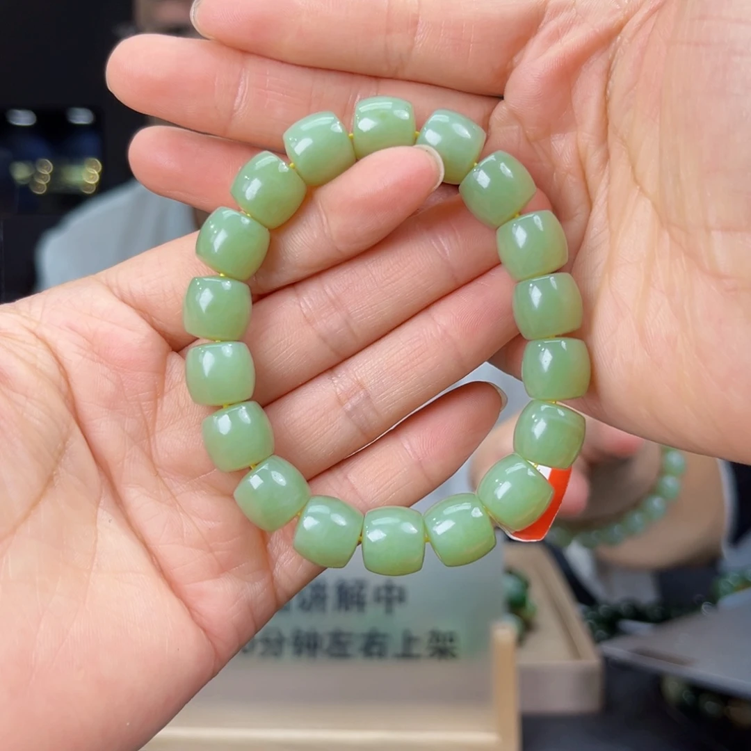 未镶嵌手串和田玉纯天然和田玉新疆若羌黄口料12