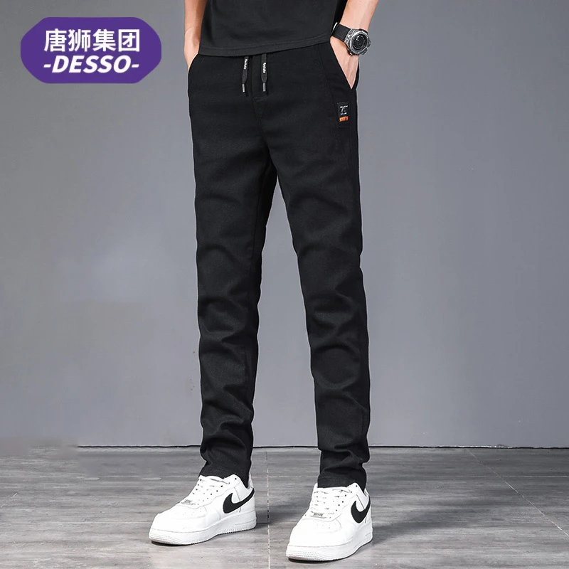 唐狮集团DESSO春秋季男士休闲裤小脚裤子秋冬款加绒保暖韩版长裤