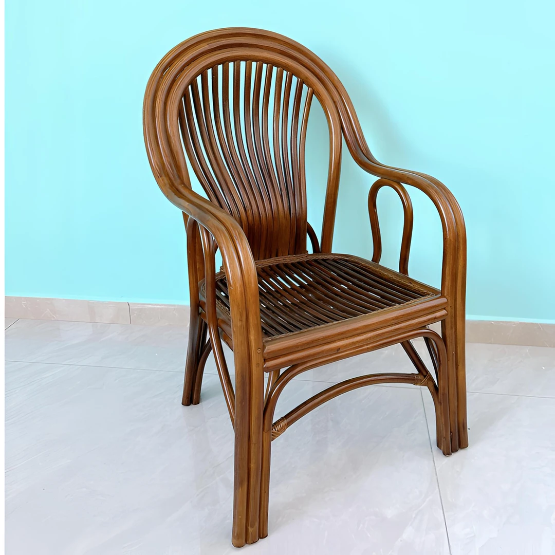 印尼庭院植物藤带扶手高靠背老人椅家用阳台休闲接待全藤座椅藤椅