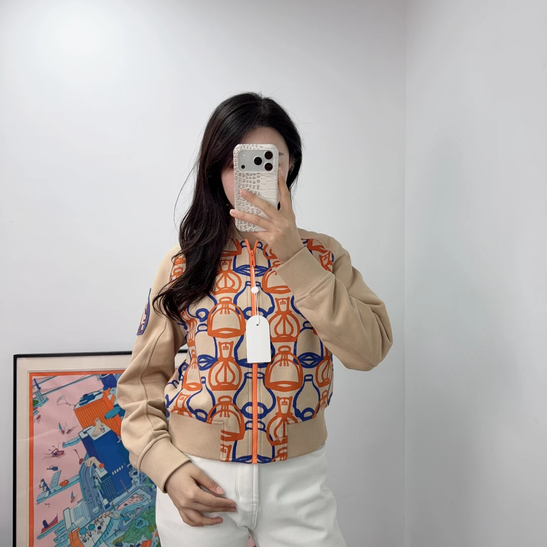 95新 Hermes/爱马仕 纯棉印花外套36码/251220CYX8XA5