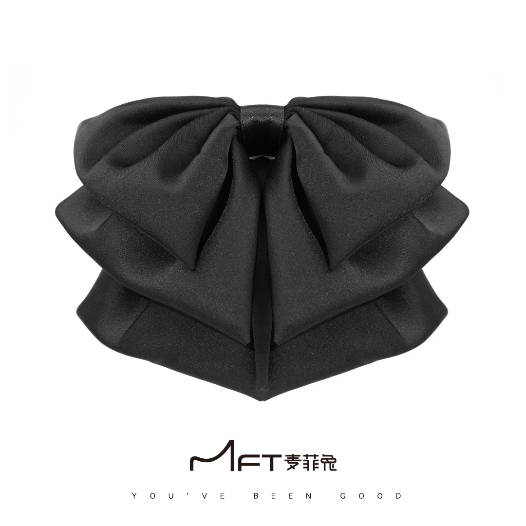 海盐马尾夹2025新款缎面职业飘带懒人抓夹显发量气质发饰