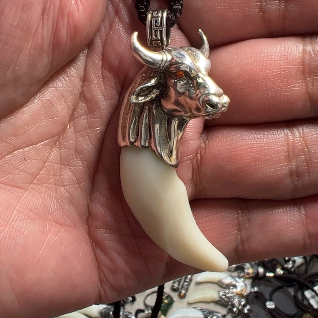 和田玉颈饰银S925镶嵌