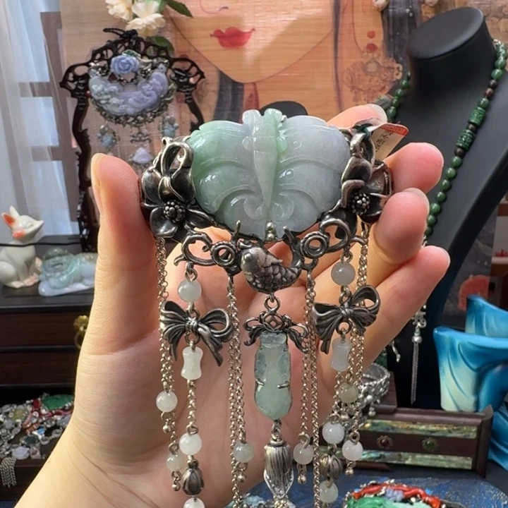 翡翠银S925镶嵌颈饰