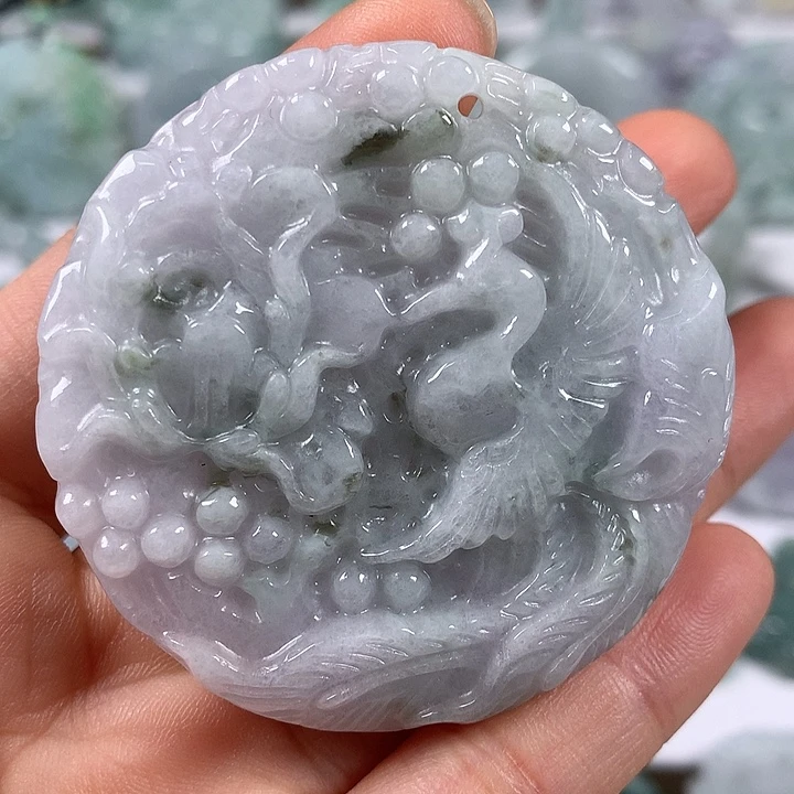 颈饰未镶嵌翡翠凤穿牡丹两面工艺福利