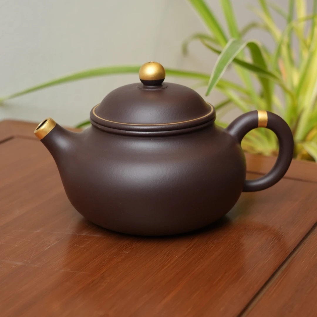 茶壶-紫茄泥-描金容天MH-1896-300cc