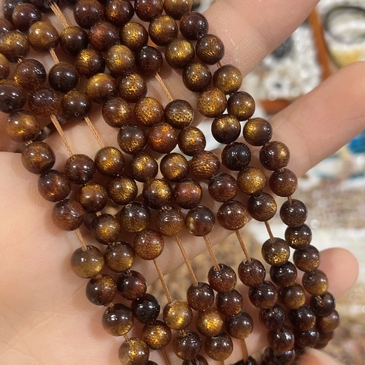 玛瑙/玉髓合金珠宝半成品一条6mm血豆豆圆珠