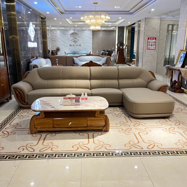 木源安2211奢华乌金木头层牛皮沙发简约大气客厅格调感380-90-92