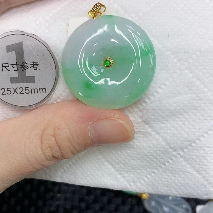 颈饰18K金镶嵌翡翠1234556677