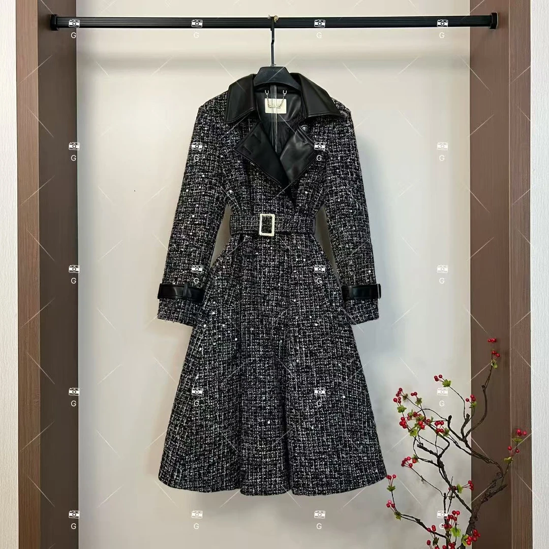 【菲菲】秋冬气质小香风设计师中长款羽绒服轻奢女 QD-2024827