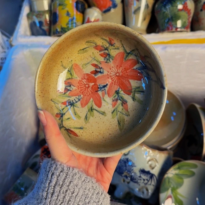 瓷片繁***心景德镇陶瓷手工手绘