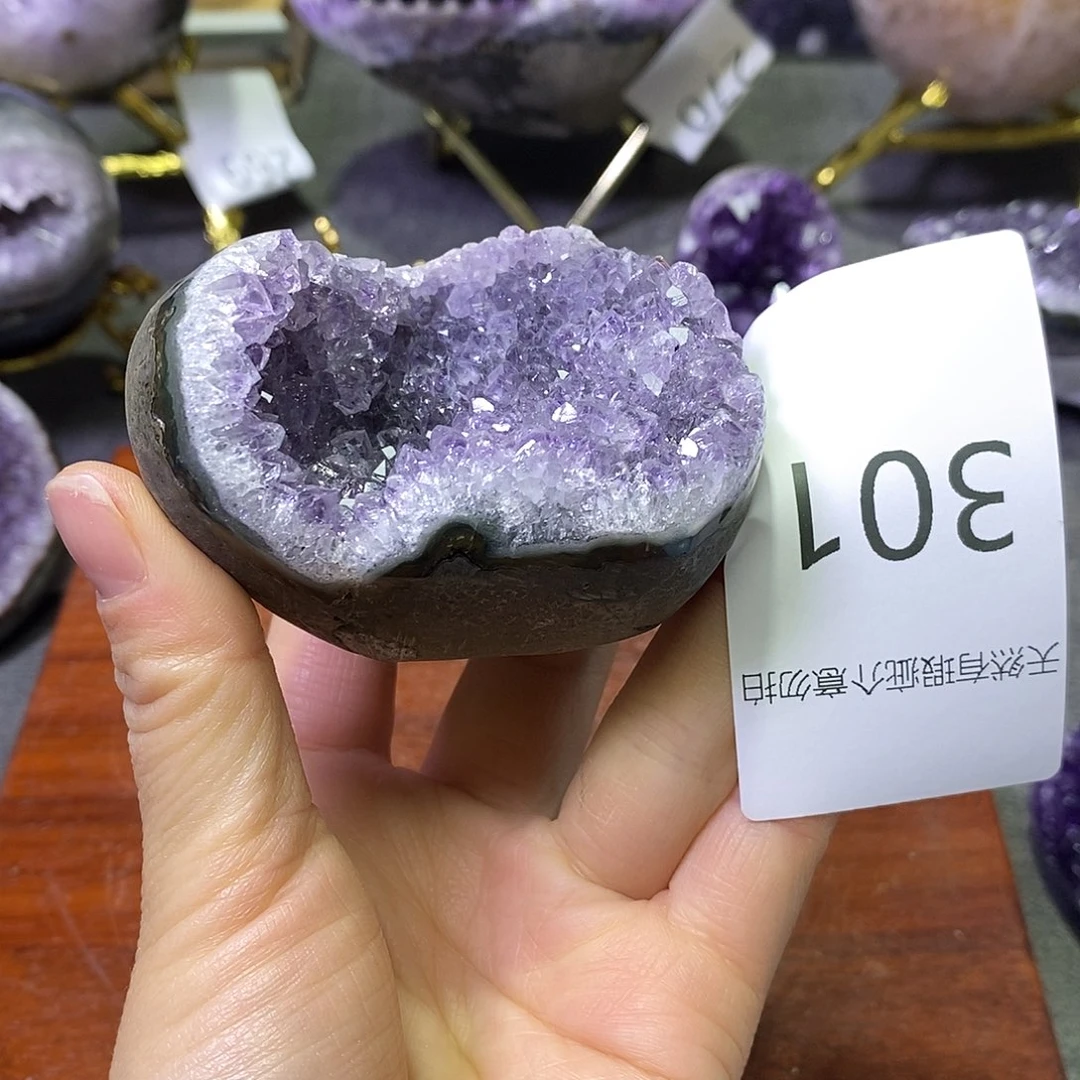 未镶嵌紫晶珠宝半成品