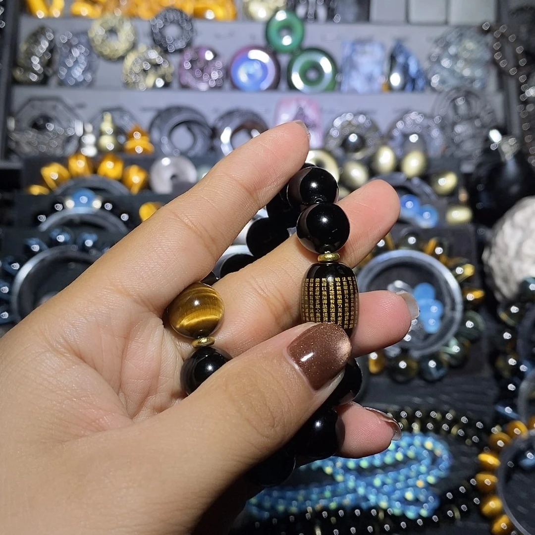 绳***修黑曜岩未镶嵌手链