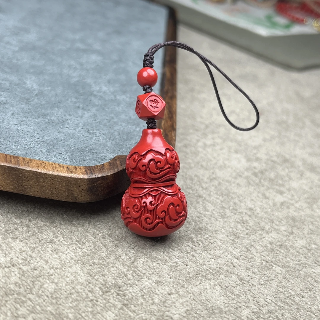 含辰砂工艺品高含量朱砂红砂大葫芦手机挂