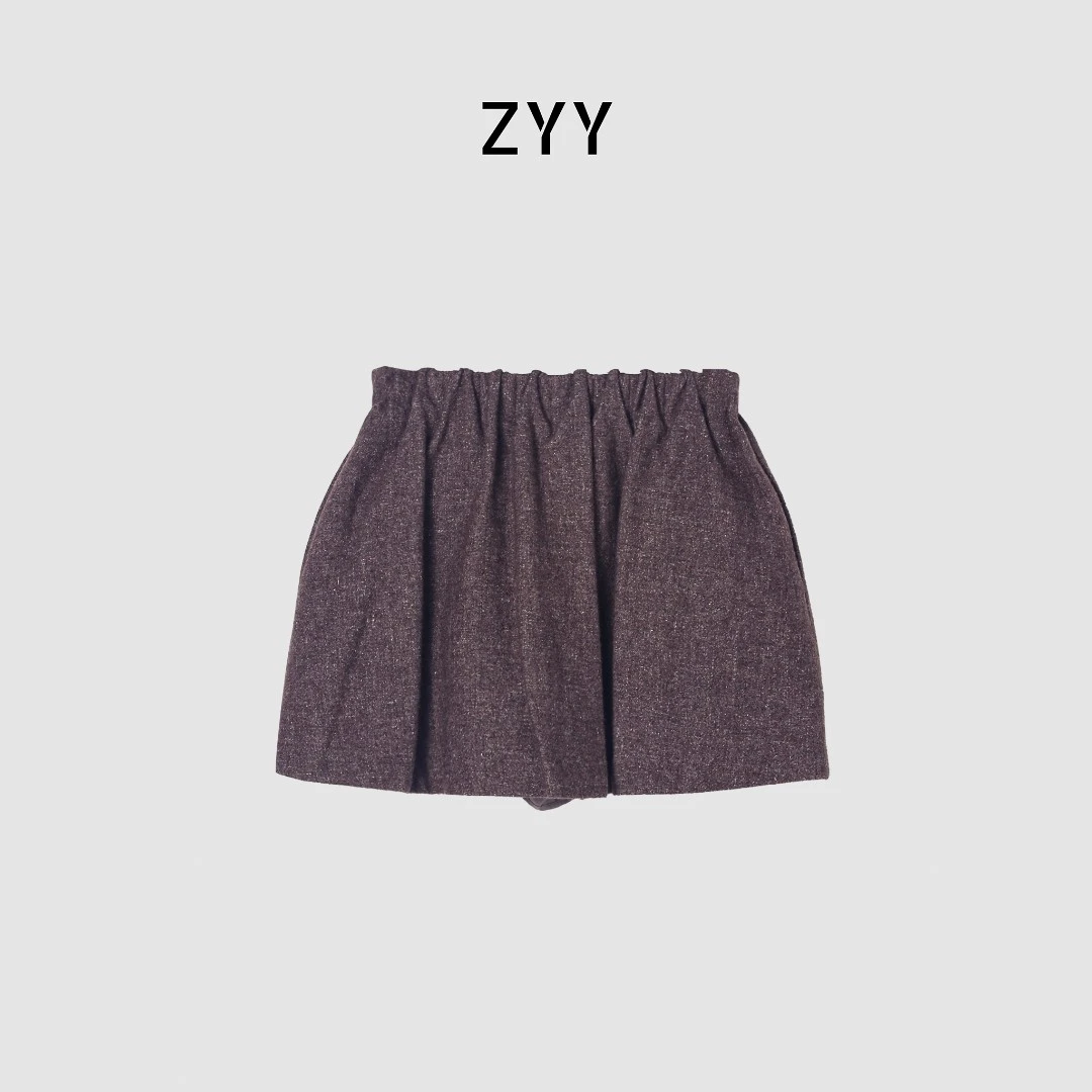 ZYY【云絮沾衣】2025S/S新款设计感高腰a字半裙X25DDQ05626