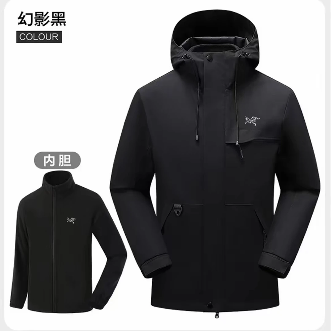 【奥莱撤柜】户外三合一可拆卸冲锋衣情侣款防风防水保暖透气外套