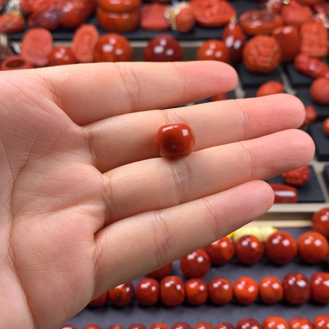 恒***子南红玛瑙老型单珠12MM微瑕未镶嵌