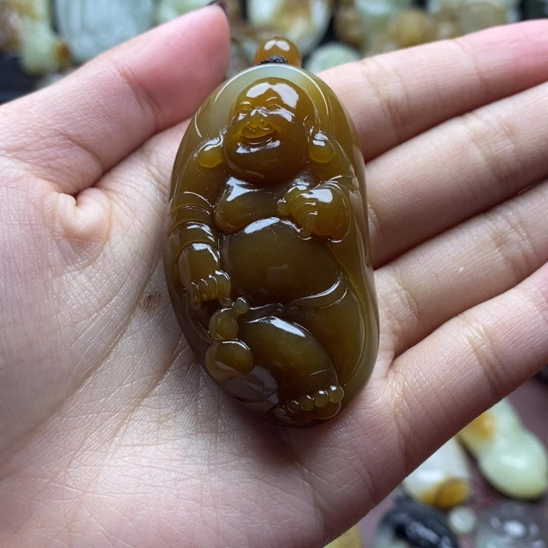 吊坠(不含链)未镶嵌和田玉（糖玉）吃***面