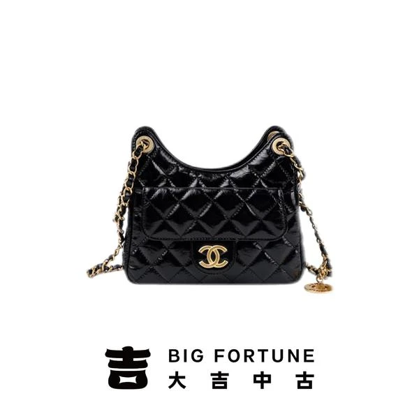 99新 Chanel/香奈儿 大吉中古/Chanel23C黑金天猫精灵小号斜挎包