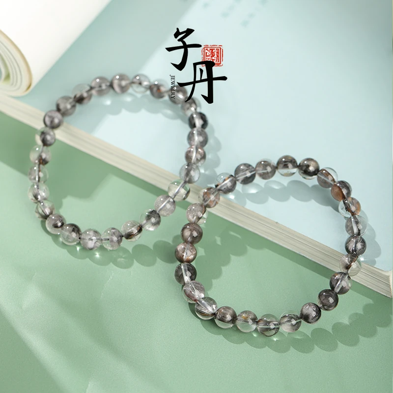 【子丹晶缘】高品黑银钛单圈手串7mm（多样性发/发一条）B2-068