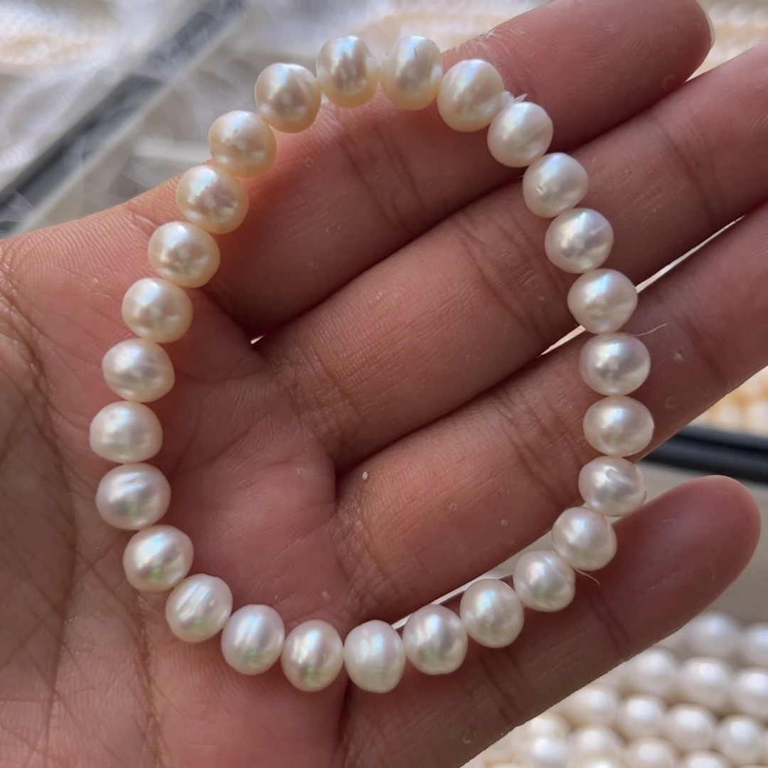 淡水珍珠手绳银S925镶嵌星*河