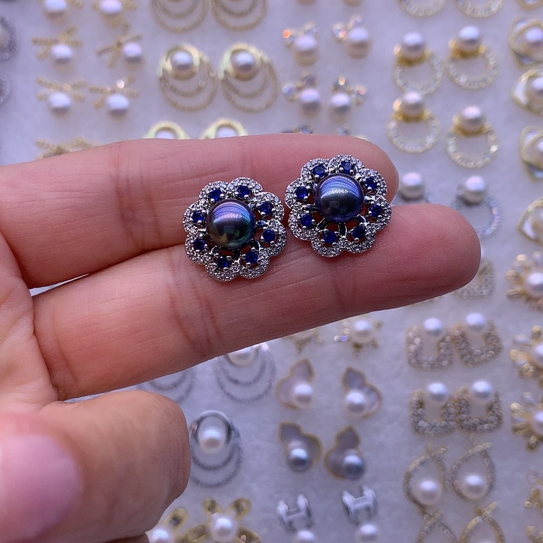 淡水珍珠耳饰合金