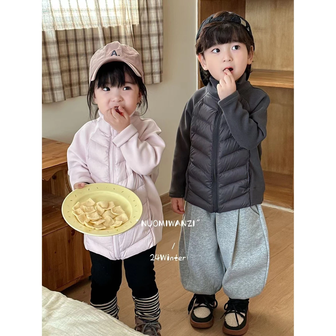 儿童韩系糖果色拼接款羽绒服（冬款）WZJ-（A）-3605