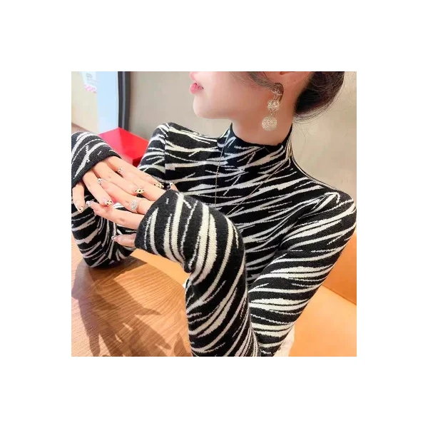 半高领内搭长袖毛衣打底衫上衣秋冬新款洋气时尚显瘦针织衫女士