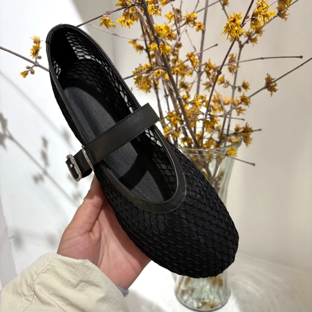 泡菜 镂空网面凉鞋春夏