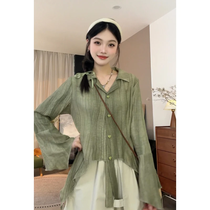 VGVL衬衫【海皱】春季新款小众设计感衬衫女