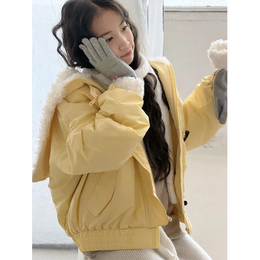 K30286孙小美牛角扣女童秋冬夹棉加厚外套2025新款儿童连帽上衣服