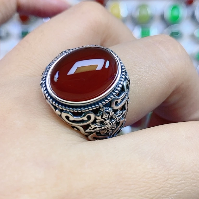 【闪购商品】玛瑙/玉髓戒指银S925镶嵌
