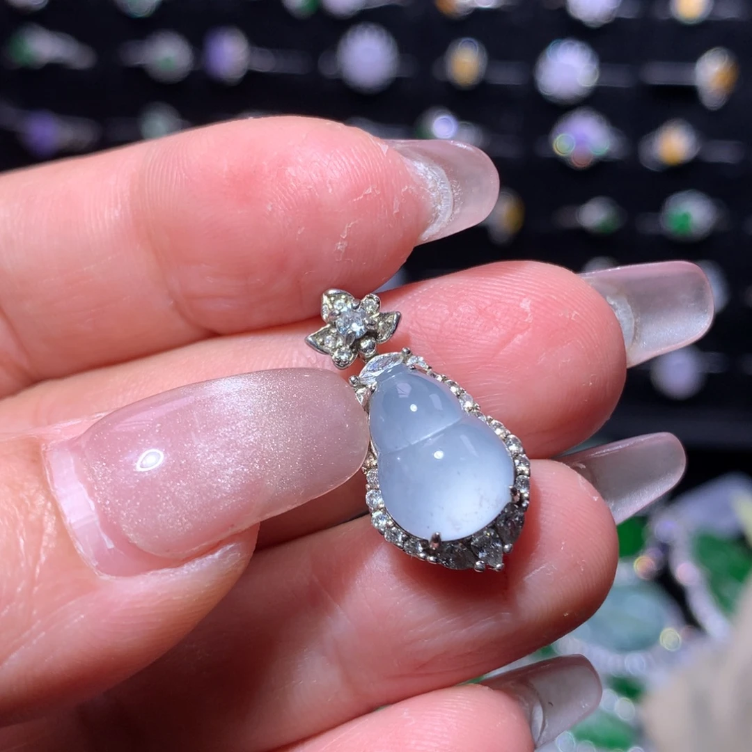 翡翠银S925镶嵌颈饰天然翡翠