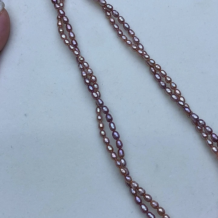 颈饰银S925镶嵌淡水珍珠双层紫色项链